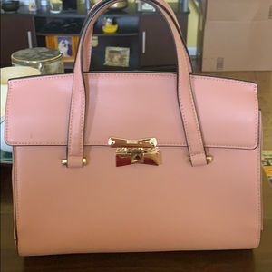 Pink bag with removable crossbody strap